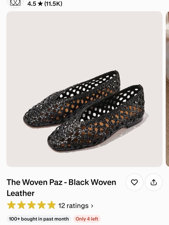 Margaux Shoes - Margaux Black Woven Leather Ballet Flat